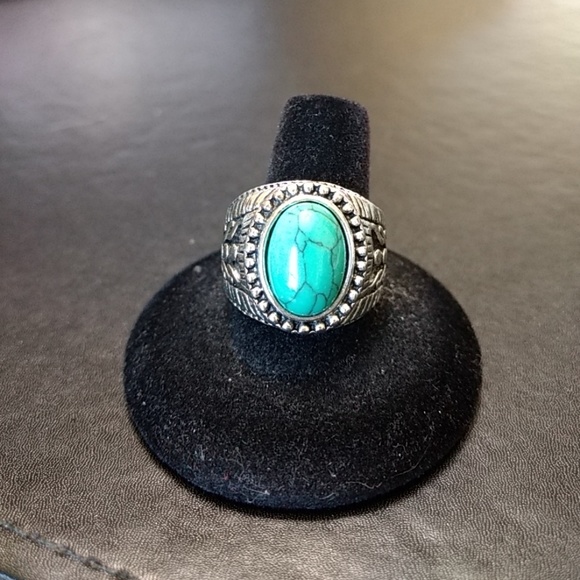 Other - *Sale* Silver tone ring with blue stone
